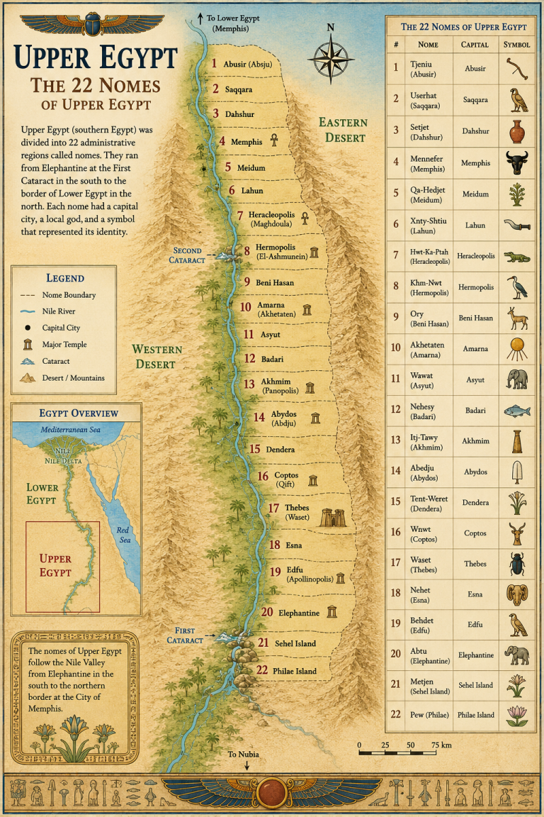 The 22 Nomes of Upper Egypt
