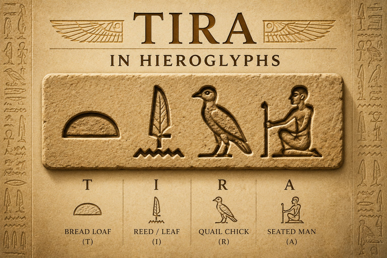 Tira of Egypt in hieroglyphs