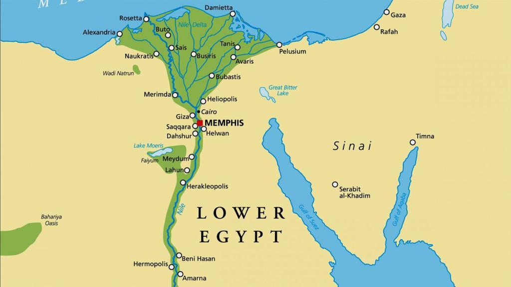 Ancient Egyptian Map - Lower Egypt