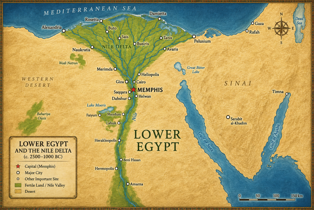 Ancient Egyptian Map - Lower Egypt