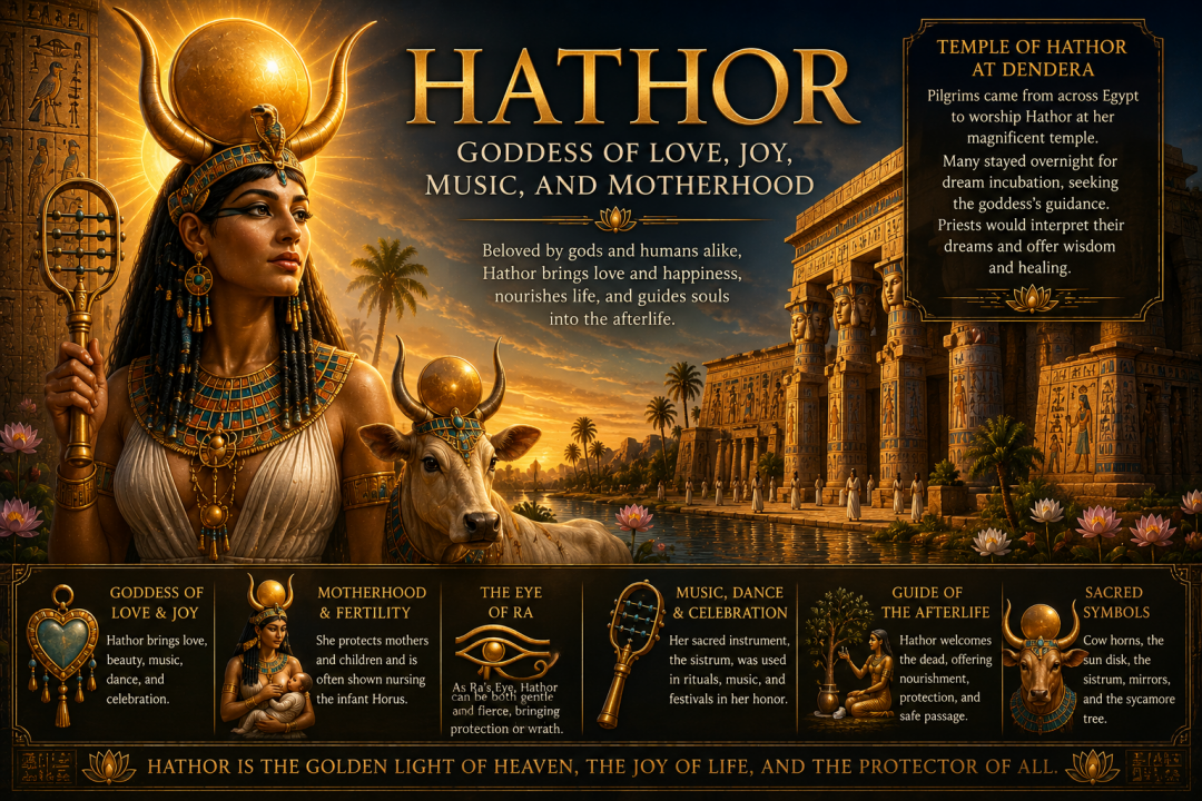 Hathor: The Egyptian Goddess of Love, Joy, Music, and Motherhood